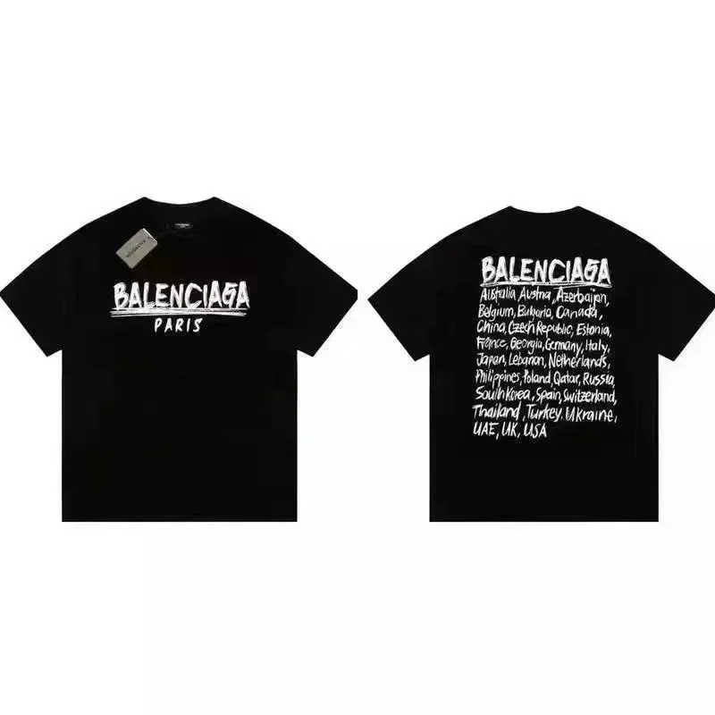 Balenciaga Balenciaga Black Paris T-Shirt Black - 1