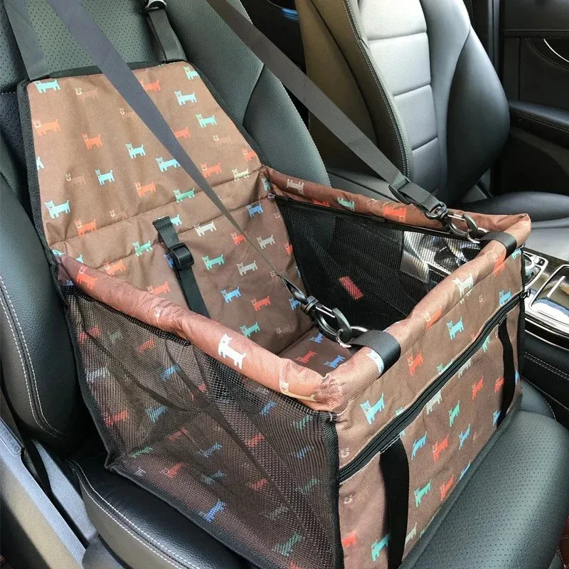 Other Coffee Dog Pattern Pet Carrier Bag for Cars Brown - 1