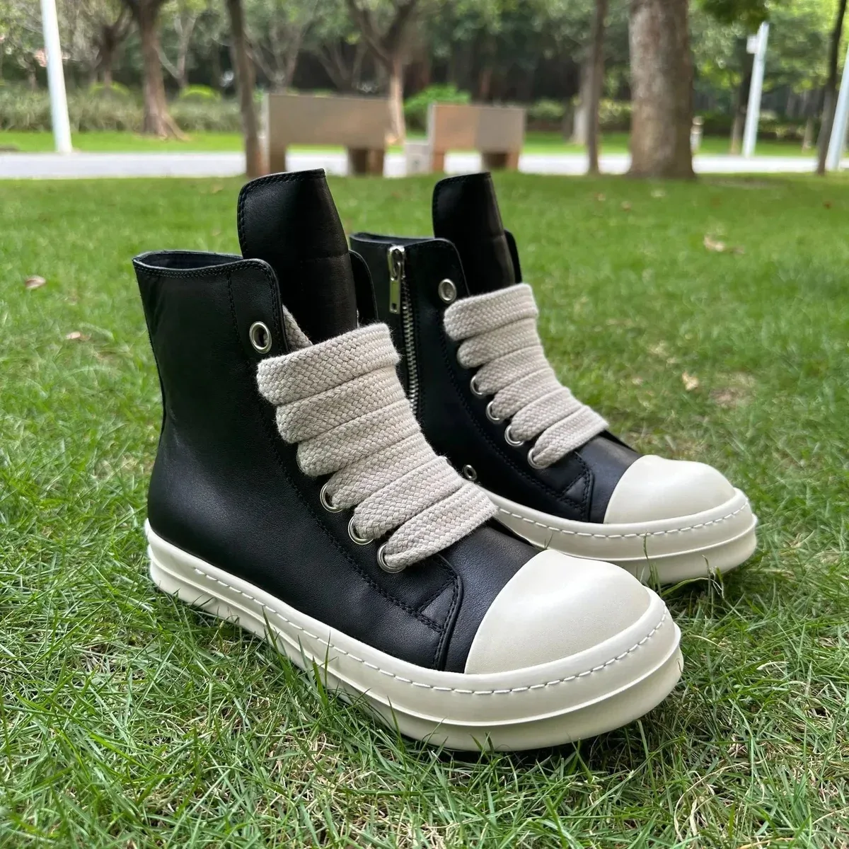 Rick Owens Rick Owens DRKSHDW Geobasket Black Leather High Boots Black - 1