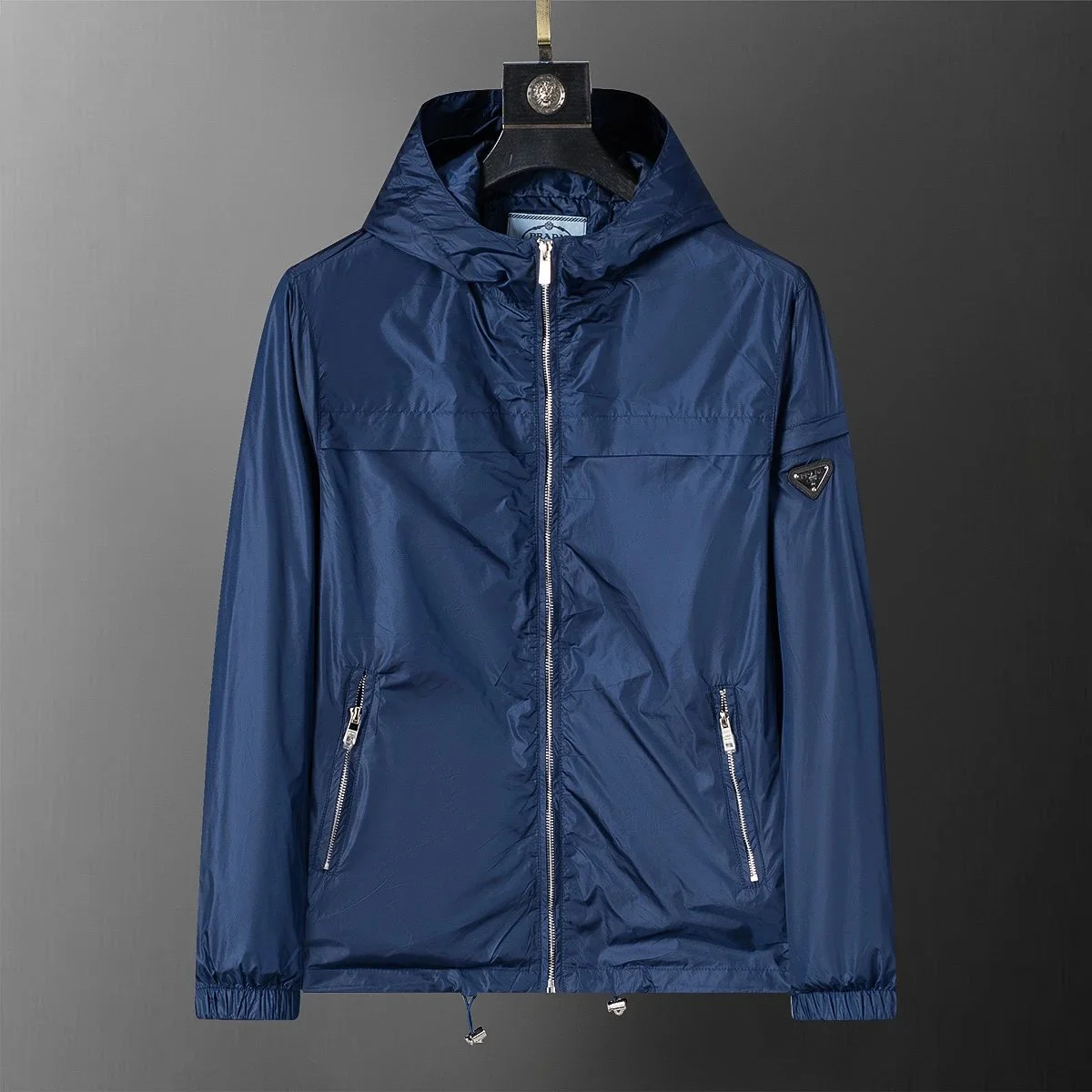 Prada Prada Blue Nylon Windbreaker Jacket Blue