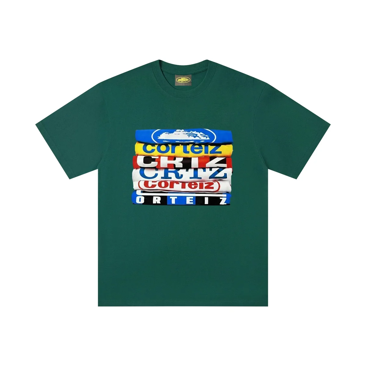 Corteiz Corteiz Stack Logo T-Shirt Forest Green T-Shirt Green - 1