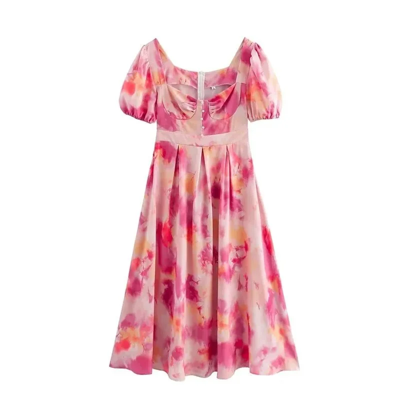 Other Unknown Brand Tie-Dye Maxi Dress Pink Casual Pink - 1