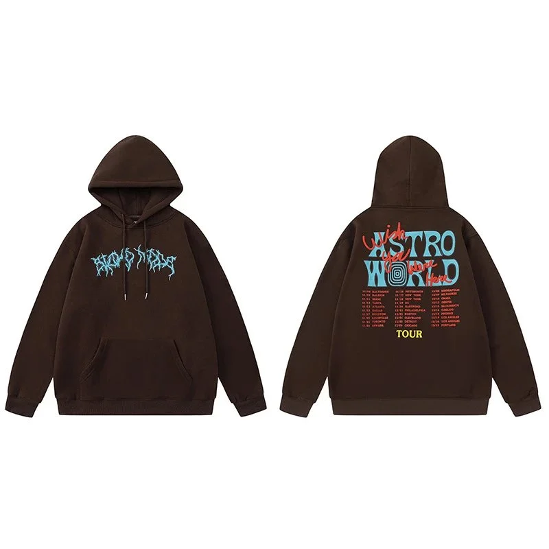 Other Unisex Brown 'ASTRO WORLD' Hoodie Brown - 1