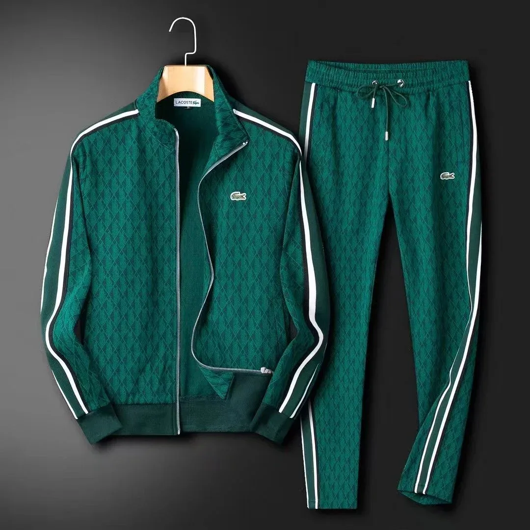 Lacoste Lacoste Sport Green Diamond Pattern Tracksuit Green