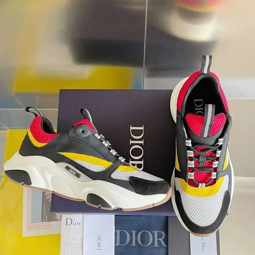 Dior Dior B23 Black/Red/Yellow/White Chunky Sneakers Multicolor