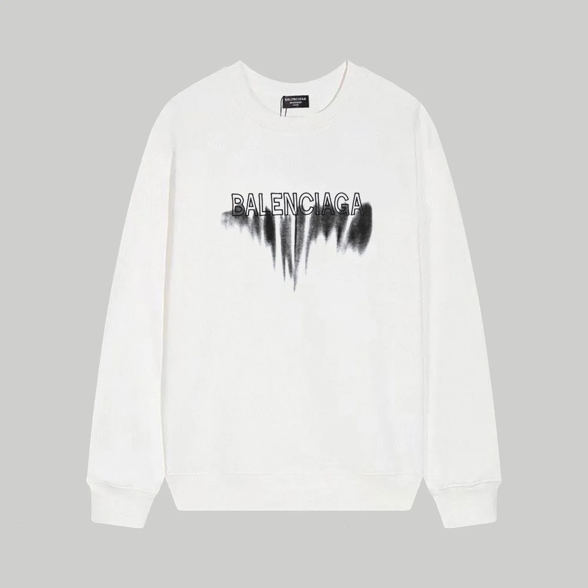 Balenciaga Balenciaga White Logo Print Sweatshirt White - 1