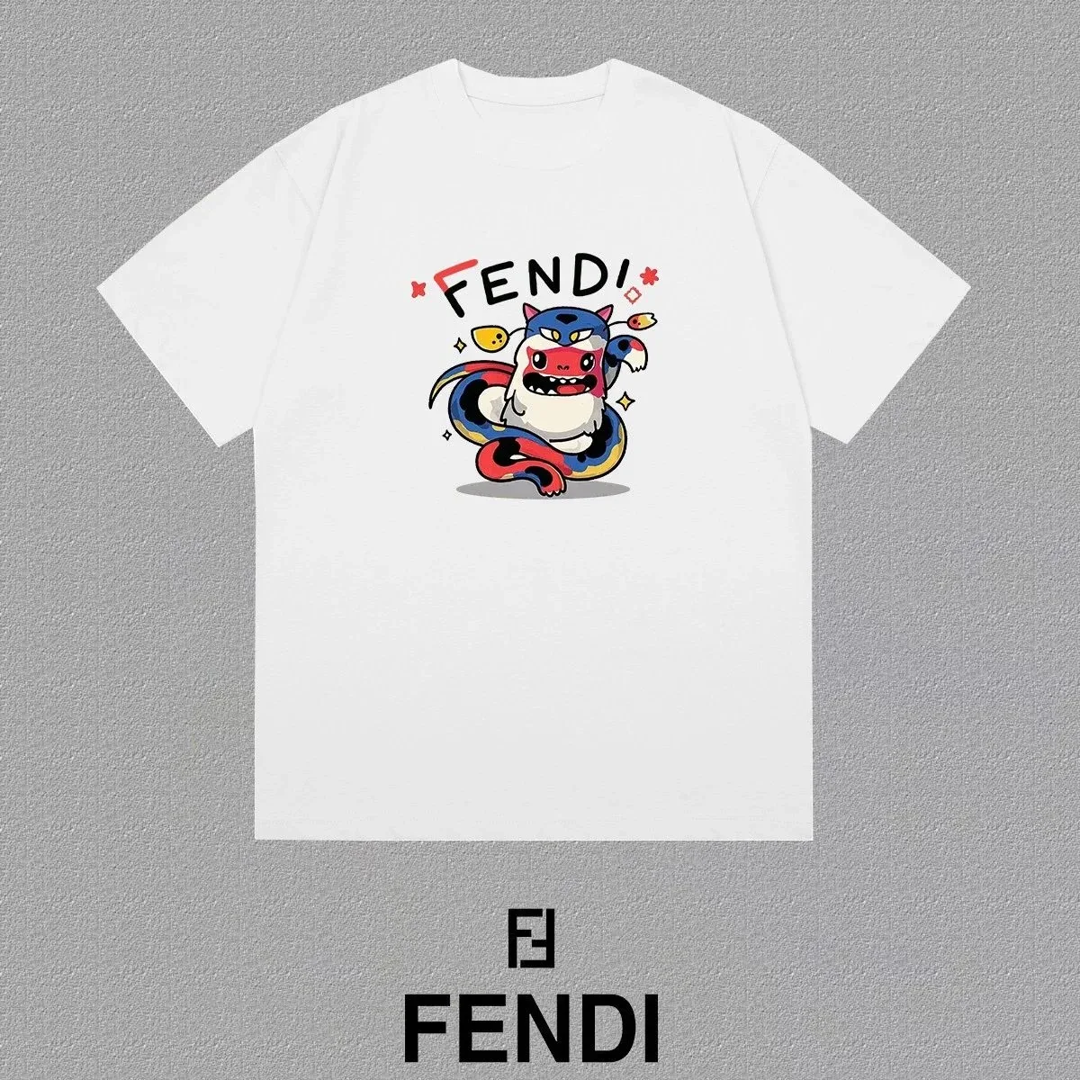 Fendi Fendi Monster Print White T-Shirt White - 1