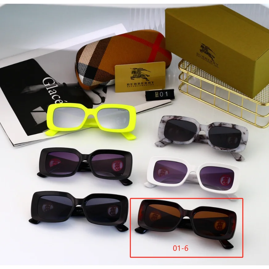 Burberry Burberry TB Monogram Classic Sunglasses Black/Amber Black - 1