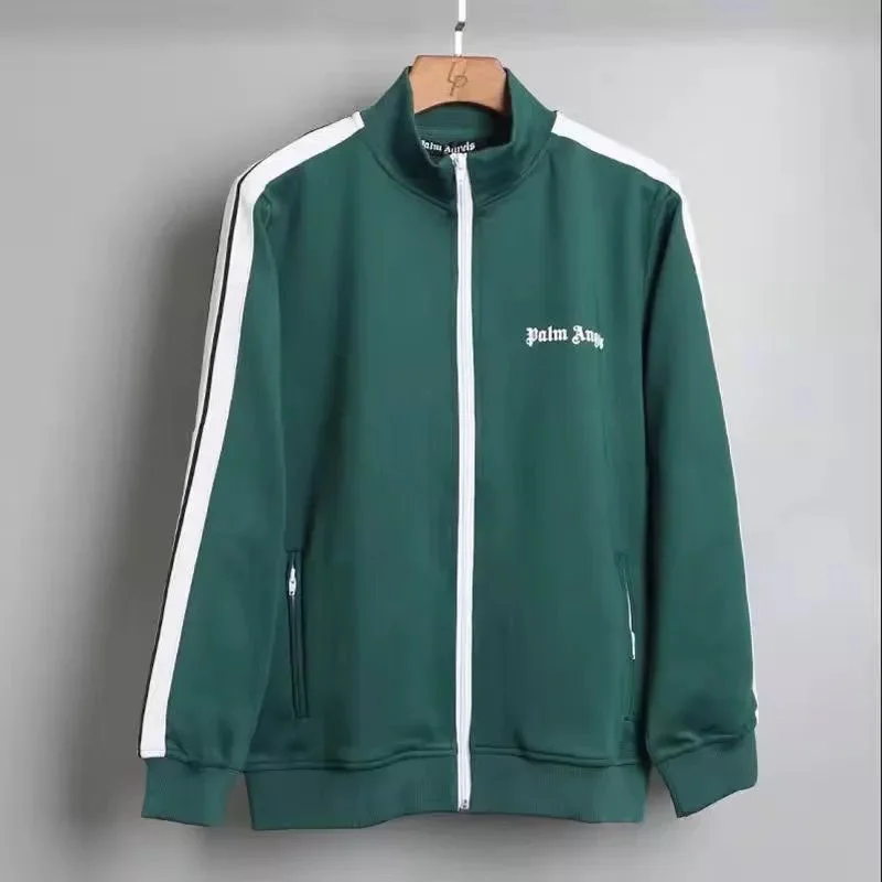 Palm Angels Palm Angels Track Forest Green Zip-Up Jacket Green - 1