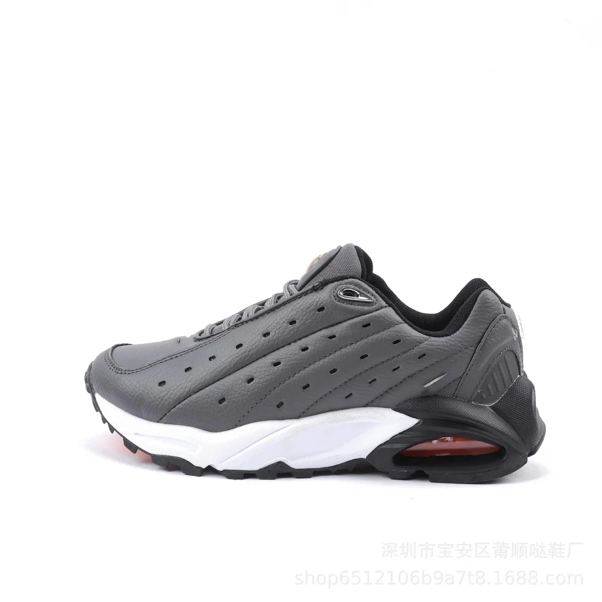 Other Unisex Grey Leather Sneakers with Air Cushion Grey - 1