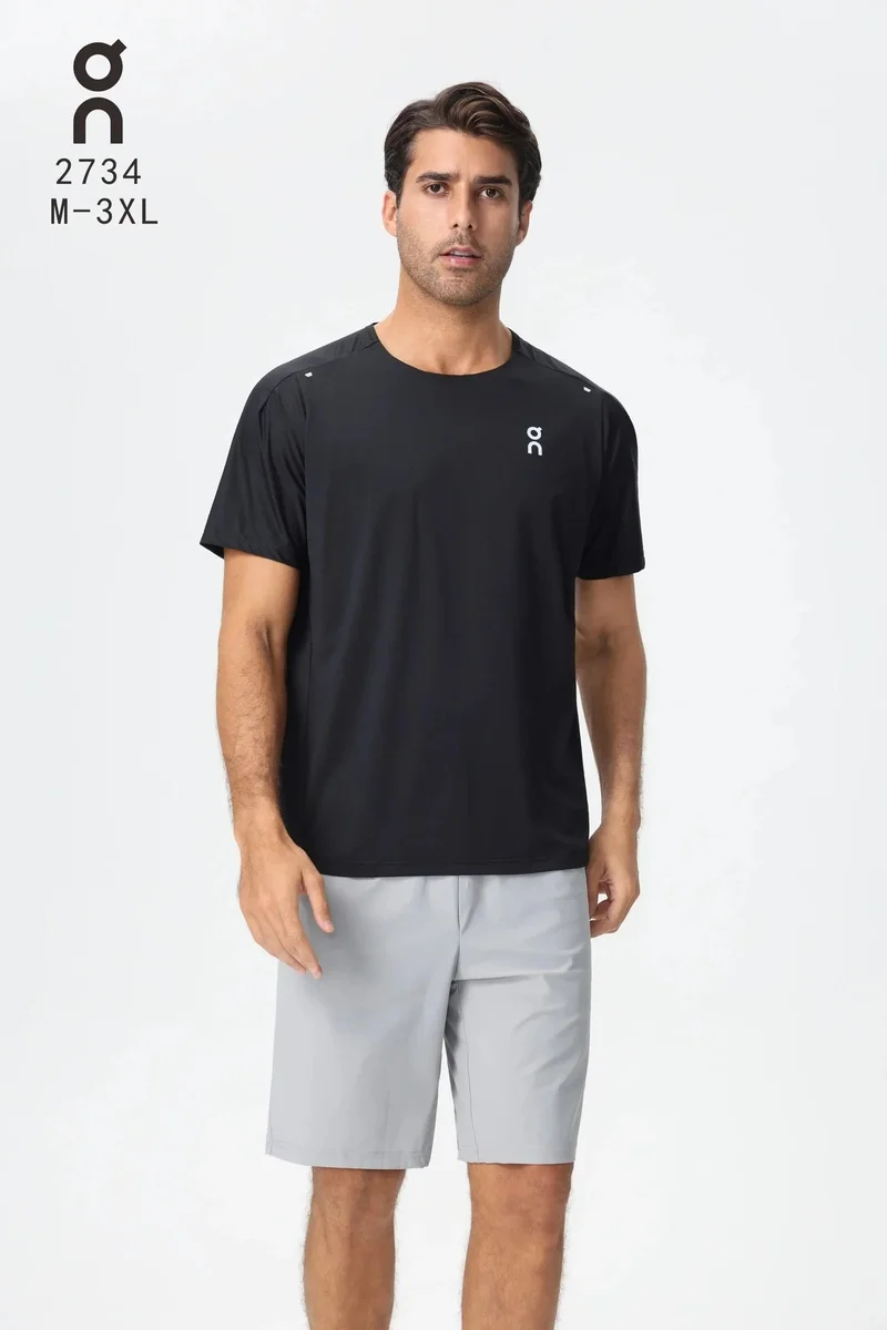 On Running On 2734 Black T-Shirt Men's Sporty Top Black - 1