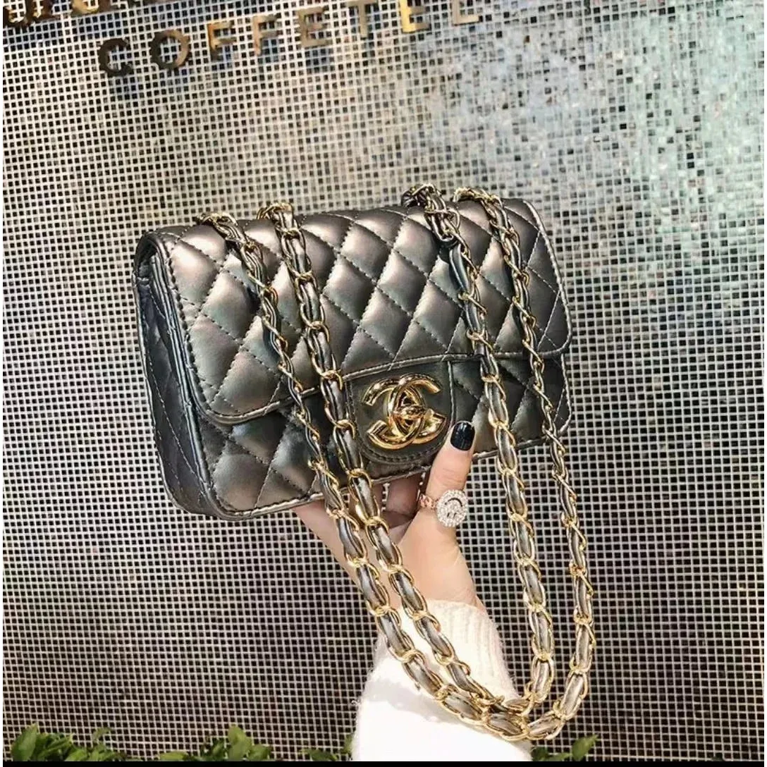 Chanel Chanel Classic Flap Silver Grey Shoulder Bag Silver