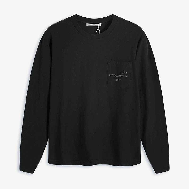 Other Black Pocket Long Sleeve T-Shirt Black - 1