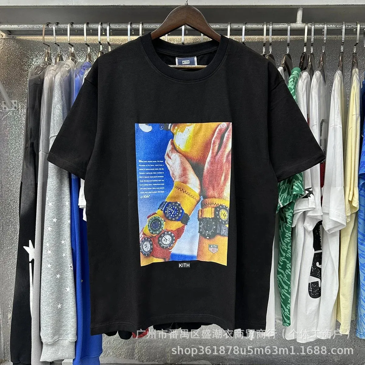 Kith Kith Black 'Watch Print' T-Shirt Black - 1