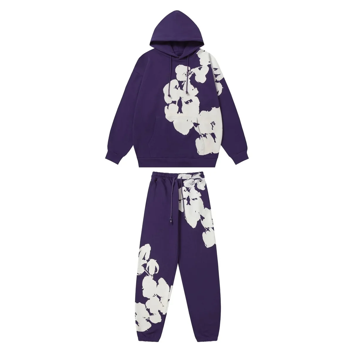Other Purple Floral Print Tracksuit Set Purple - 1