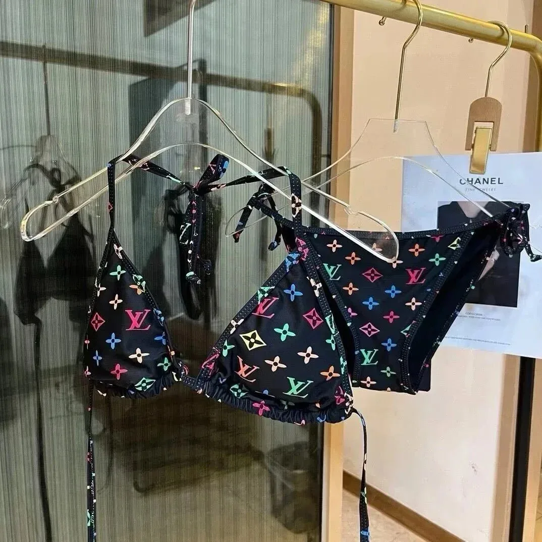 Louis Vuitton Louis Vuitton Monogram Multicolor Bikini Set Black