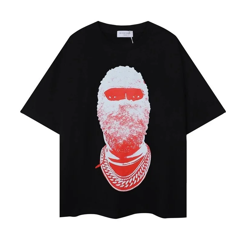 Other Unisex Black Red Print T-Shirt Black - 1