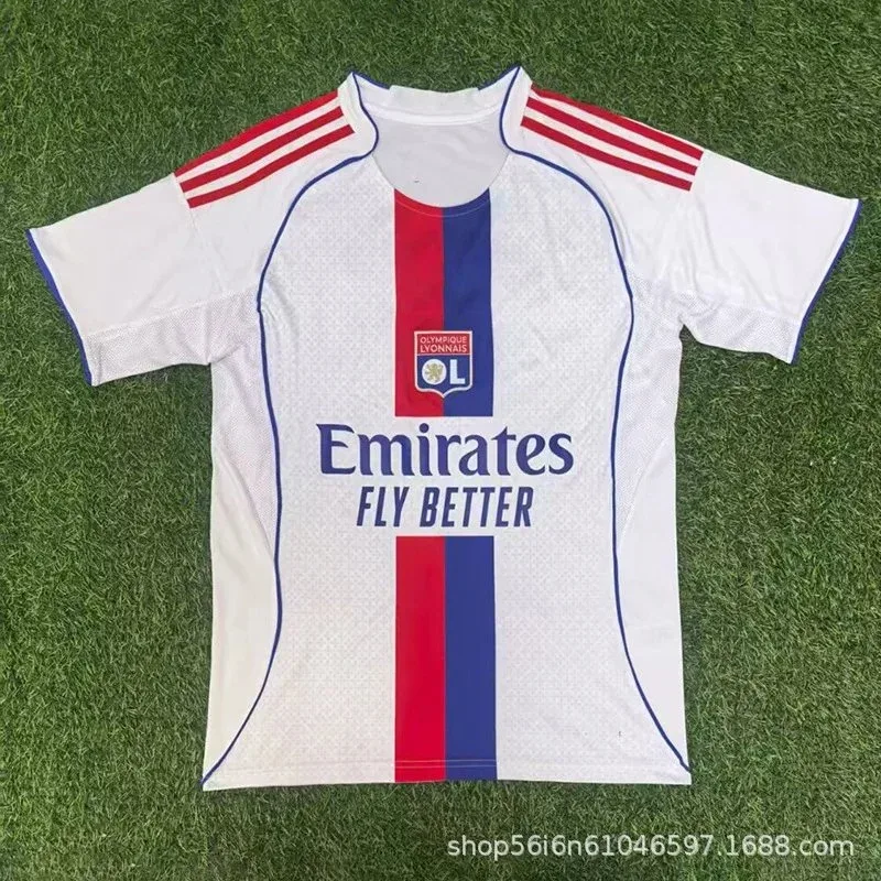 Adidas Adidas Lyon Home Jersey 25-26 White Red Blue Soccer Shirt White - 1