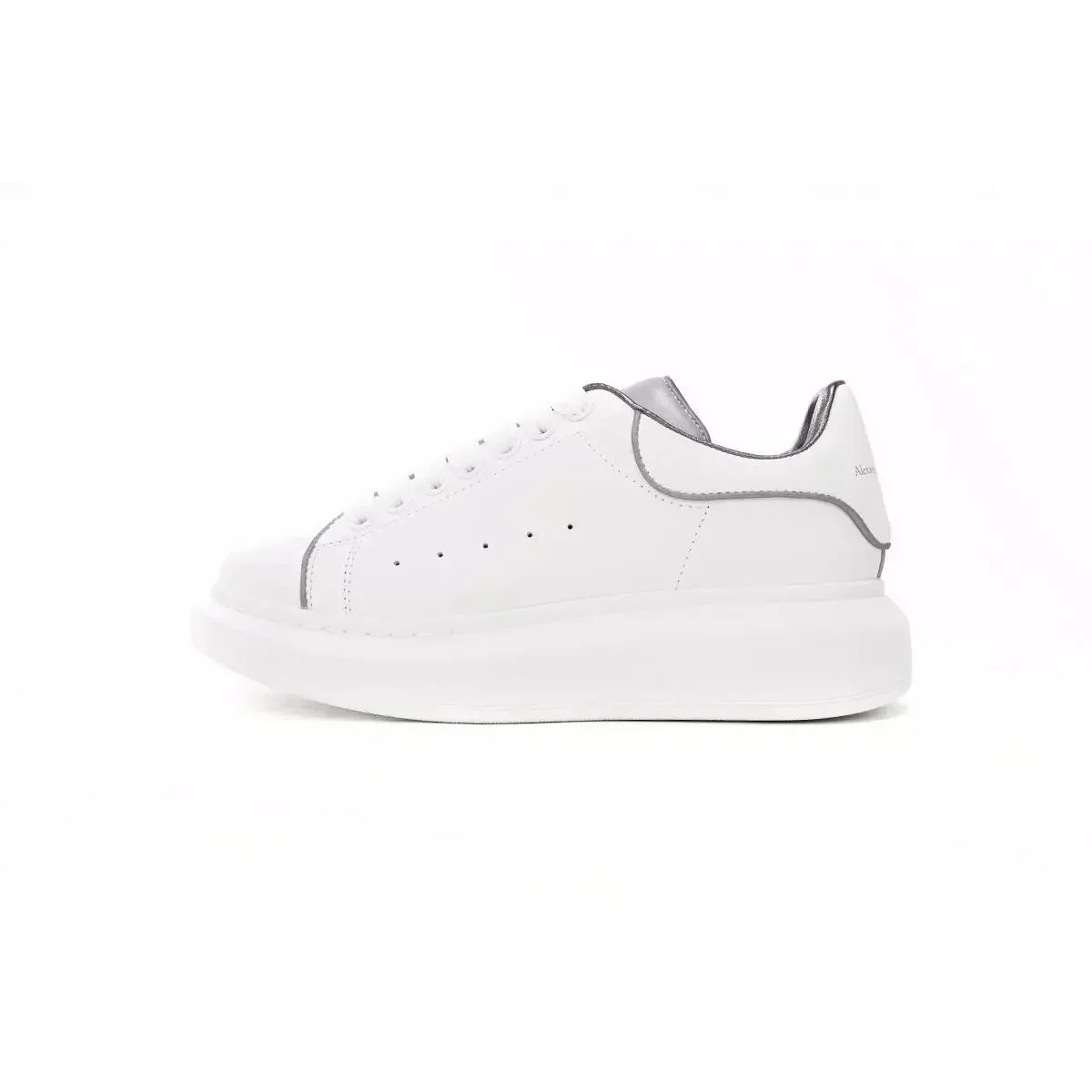 Alexander McQueen Alexander McQueen McQueen White Silver Platform Sneaker White