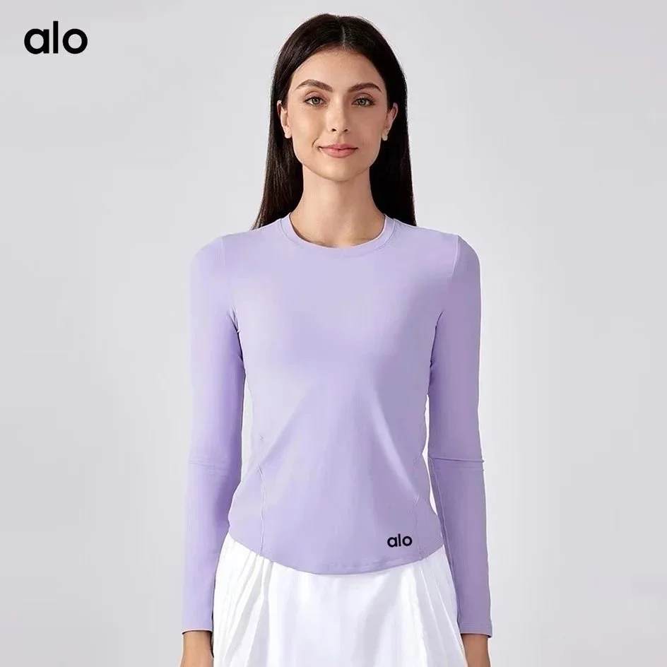 Alo Yoga Alo Smoke Purple Long Sleeve Top Purple - 1