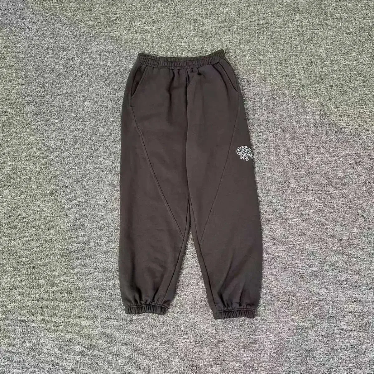 Other Black Solid Sweatpants with Embroidered Logo Black