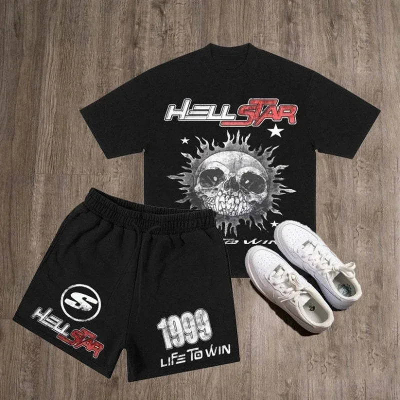 Hellstar Hellstar 1999 Life to Win Black Shorts Set Black - 1