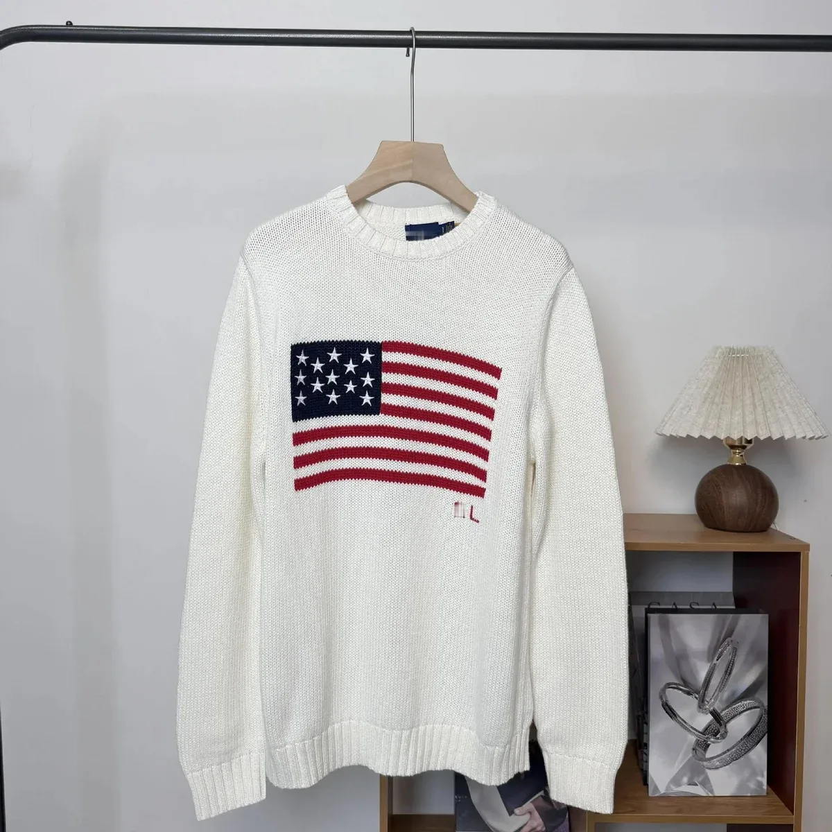 Polo Ralph Lauren Polo Ralph Lauren Classic Logo White Flag Sweater White - 1