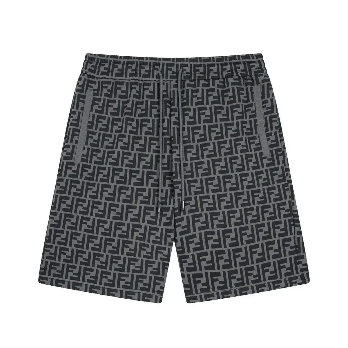 Fendi Fendi Iconic Grey/Black Monogram Shorts Grey