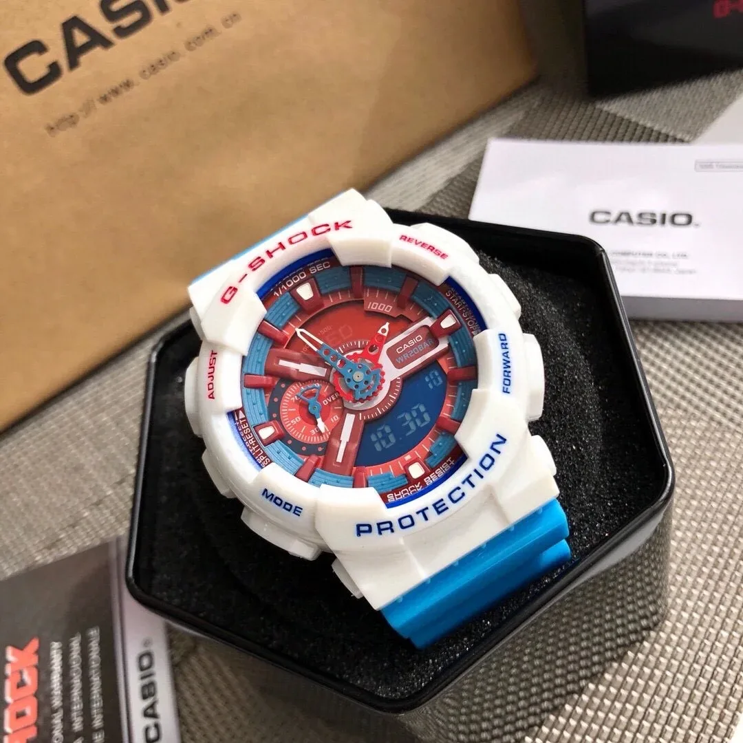 Casio Casio G-Shock White/Blue Red Dial Watch White - 1