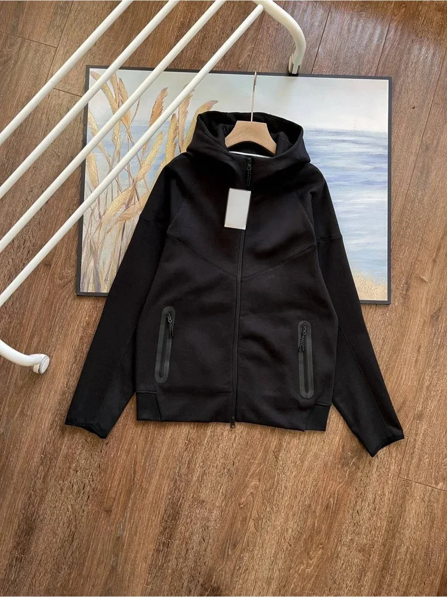 Other Black Hooded Jacket with Zip Closure Black - 1