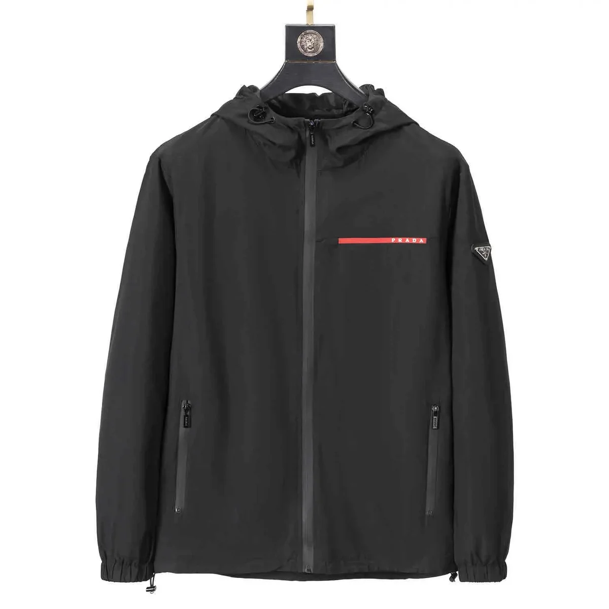 Prada Prada Re-Nylon Hooded Jacket Black Black