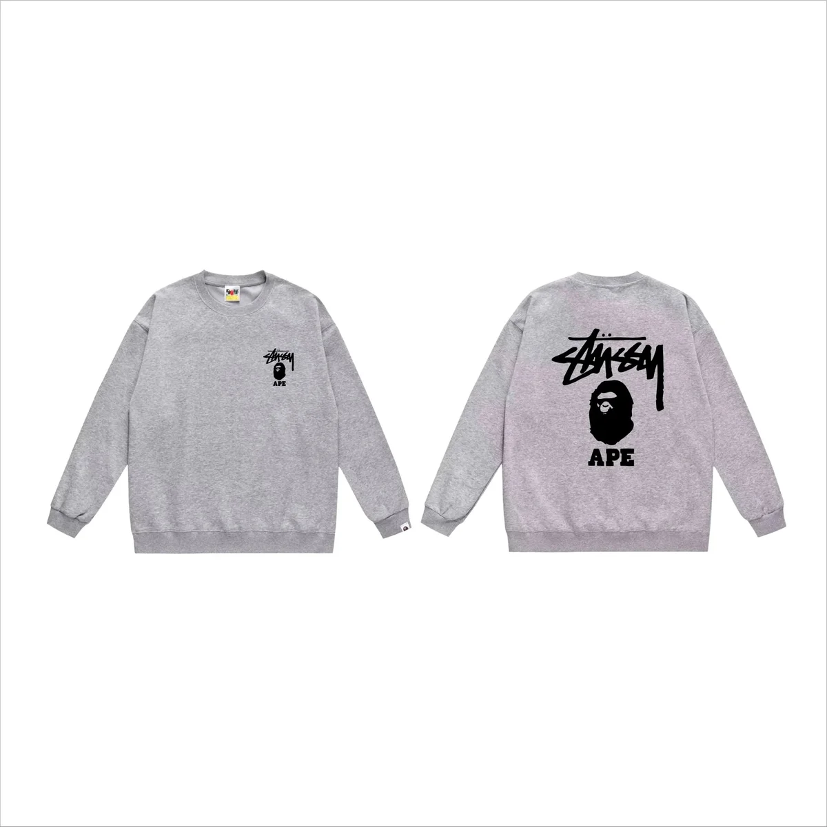 A Bathing Ape A Bathing Ape BAPE STA Grey Crewneck Sweatshirt Grey - 1