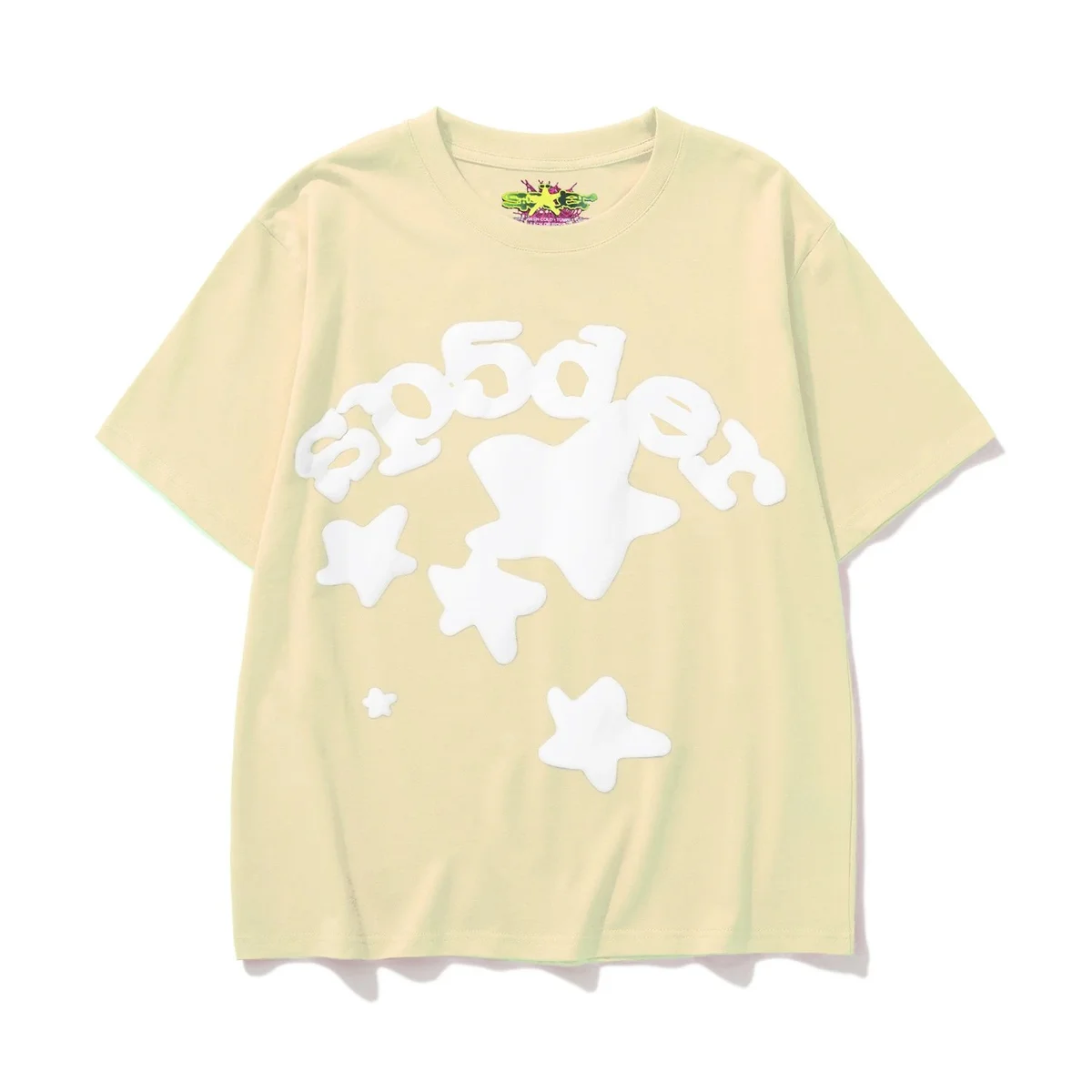 SP5DER SP5DER Spider 'Puffy Star' T-Shirt Light Yellow Yellow - 1