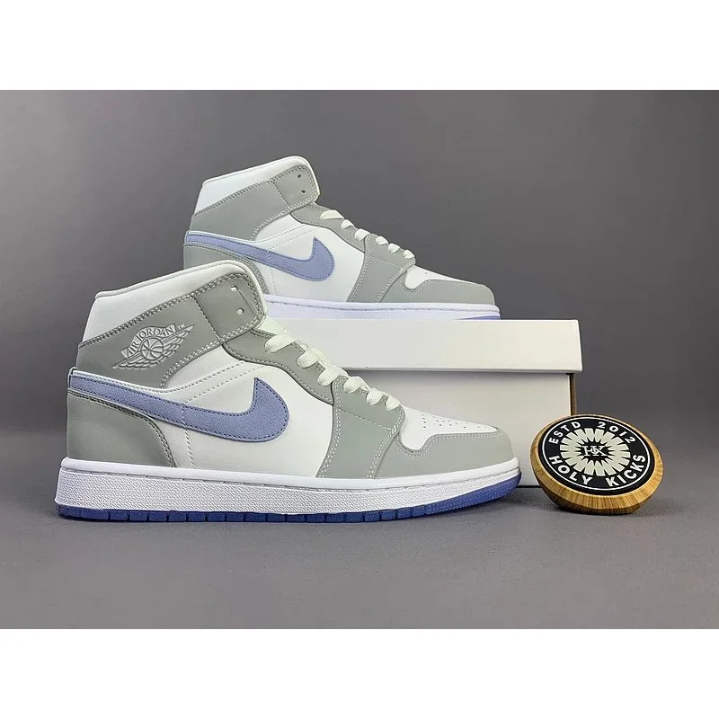Nike Nike Air Jordan 1 Mid Sail/Light Smoke Grey/Blue Sneakers Grey - 1