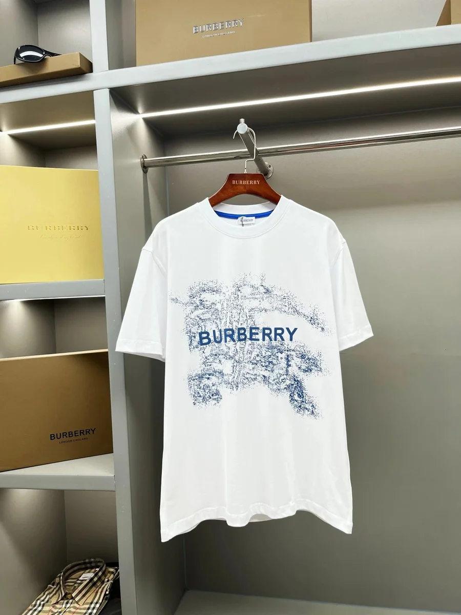 Burberry Burberry White Logo Print Oversized T-Shirt White - 1