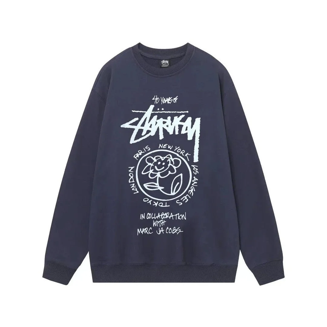 Stussy Stussy Stüssy Flower Sweatshirt Navy Navy - 1
