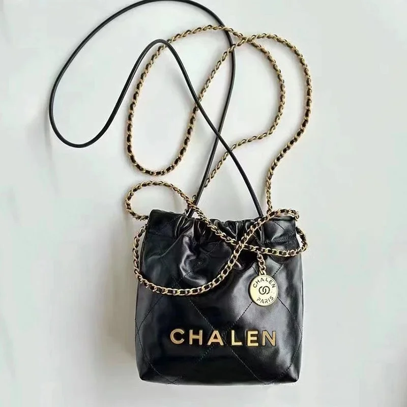 Chanel Chanel Black Gold Mini Pouch Bag Black