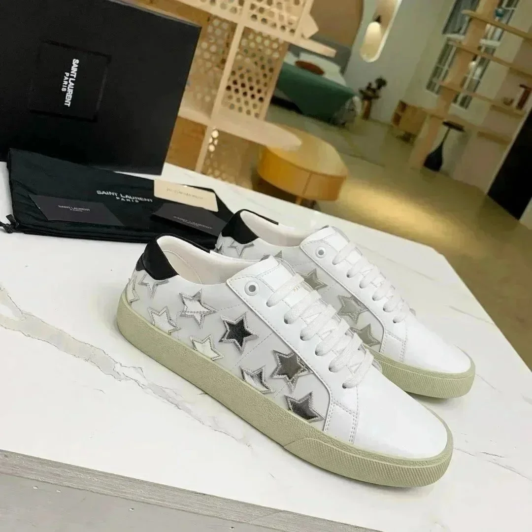Saint Laurent Saint Laurent 18 White/Silver Stars Sneakers White
