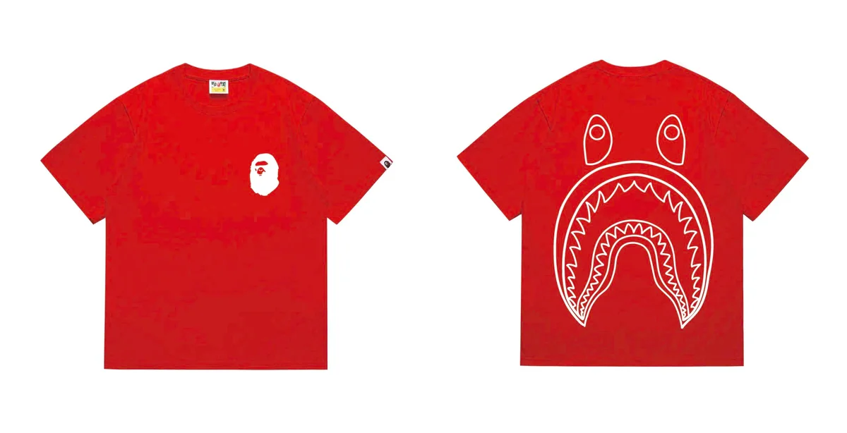 A Bathing Ape BAPE STA '215红白' T-Shirt Orange - 1