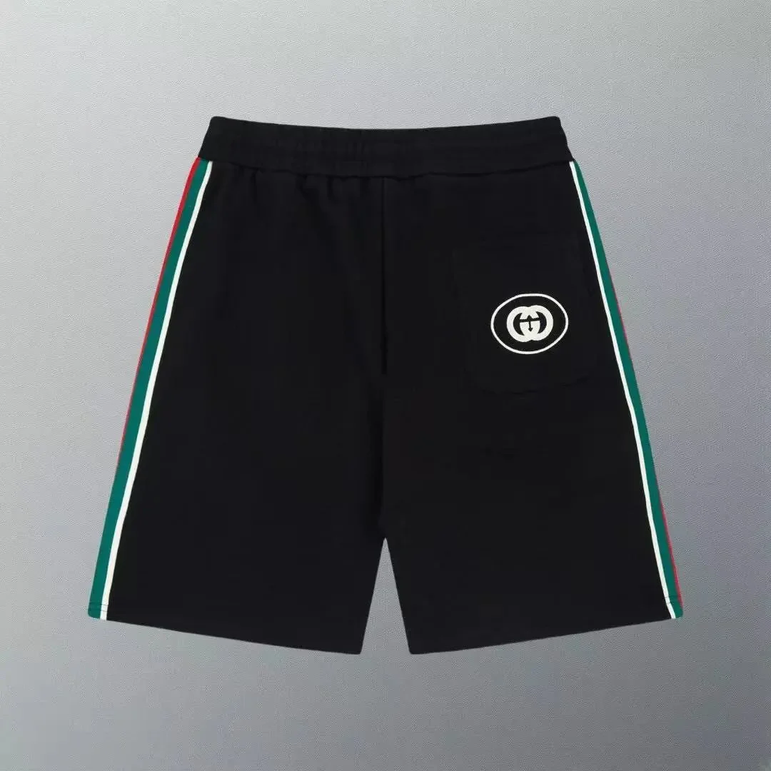 Gucci Gucci Black GG Logo Side Stripe Shorts Black - 1