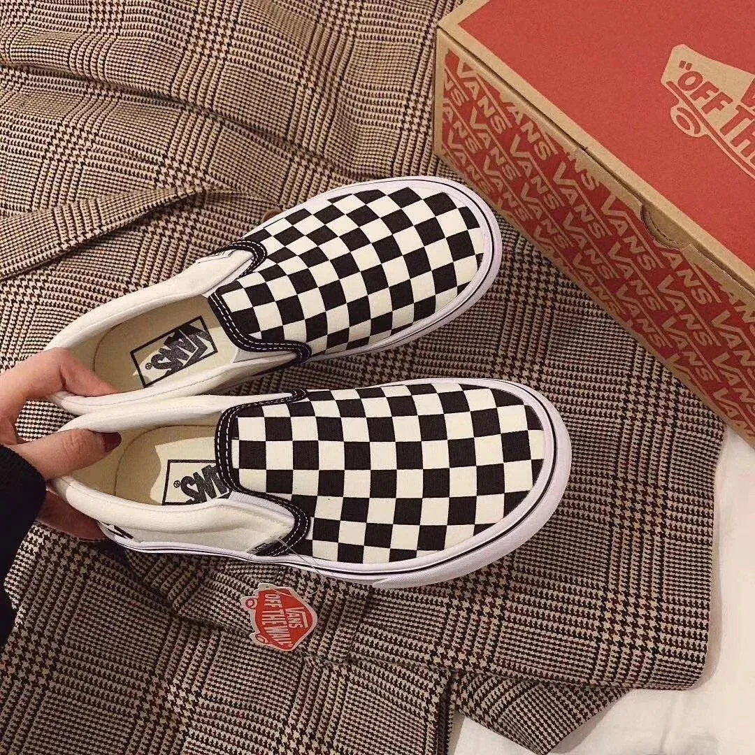 Vans Vans Old Skool Checkerboard Slip-On Sneakers Black - 1