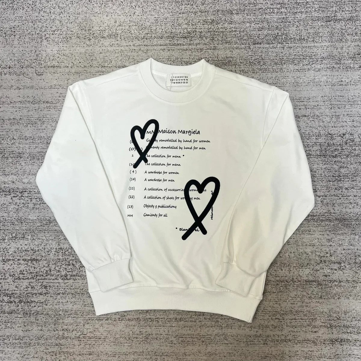 Maison Margiela Maison Margiela Tabi White Graphic Crewneck Sweatshirt White - 1
