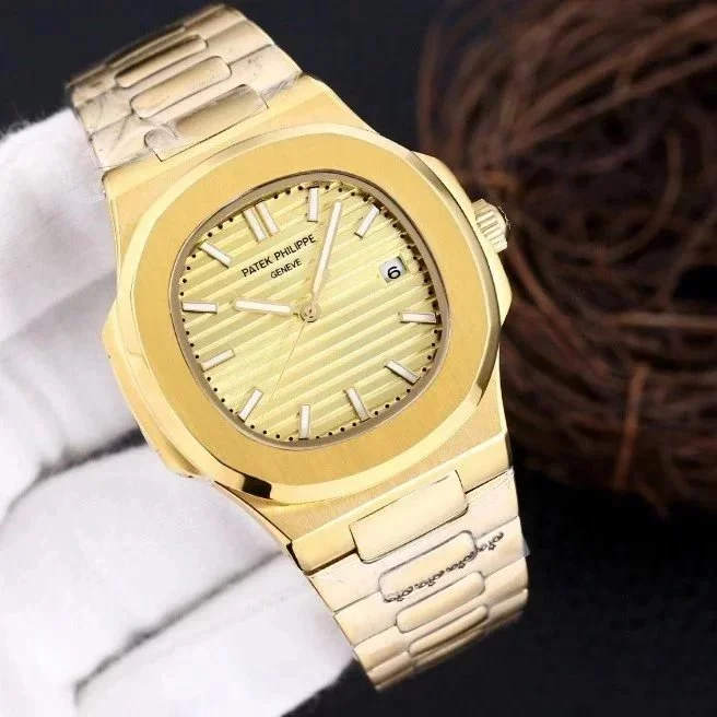 Patek Philippe Patek Philippe Nautilus Gold Dial Steel Watch Gold - 1