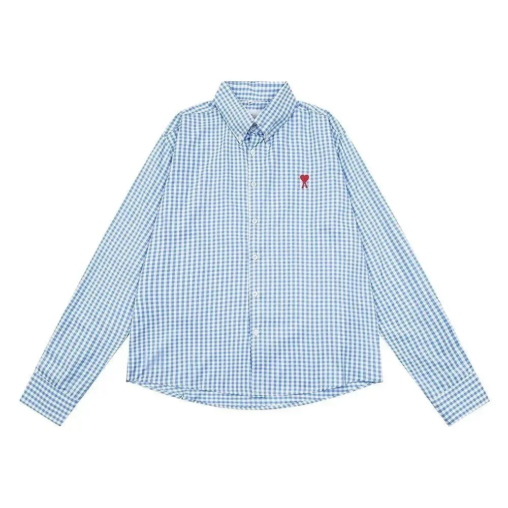 Ami Paris Ami Paris Ami de Coeur Blue Checkered Shirt Blue