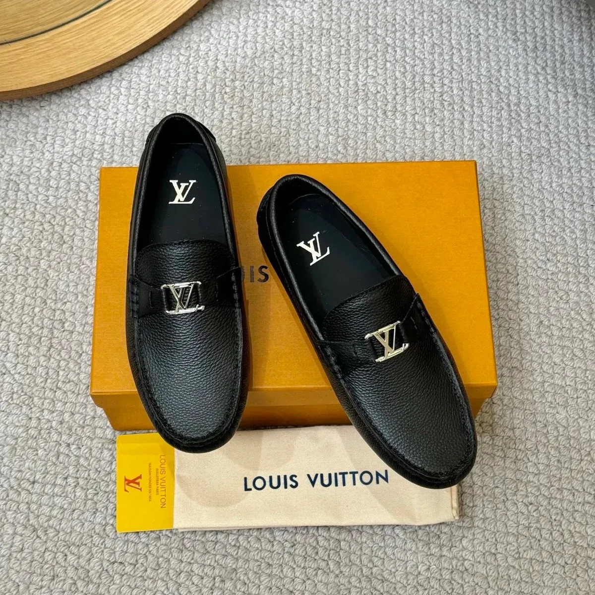 Louis Vuitton Tabi Black Leather Loafers
