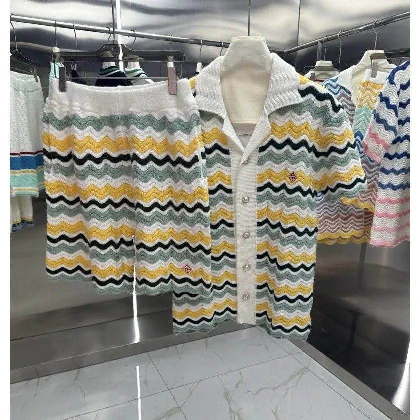 Other Striped Knit Set in Yellow & Green Co-ord Set Multicolor - 1