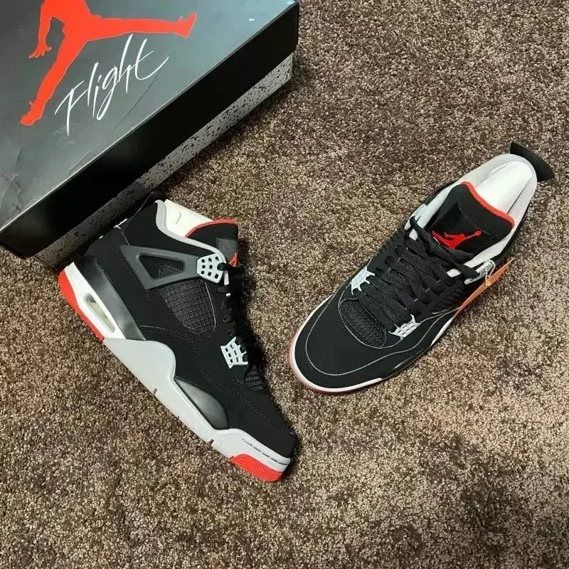 Nike Nike Air Jordan 4 Black Red Sneakers Black - 1