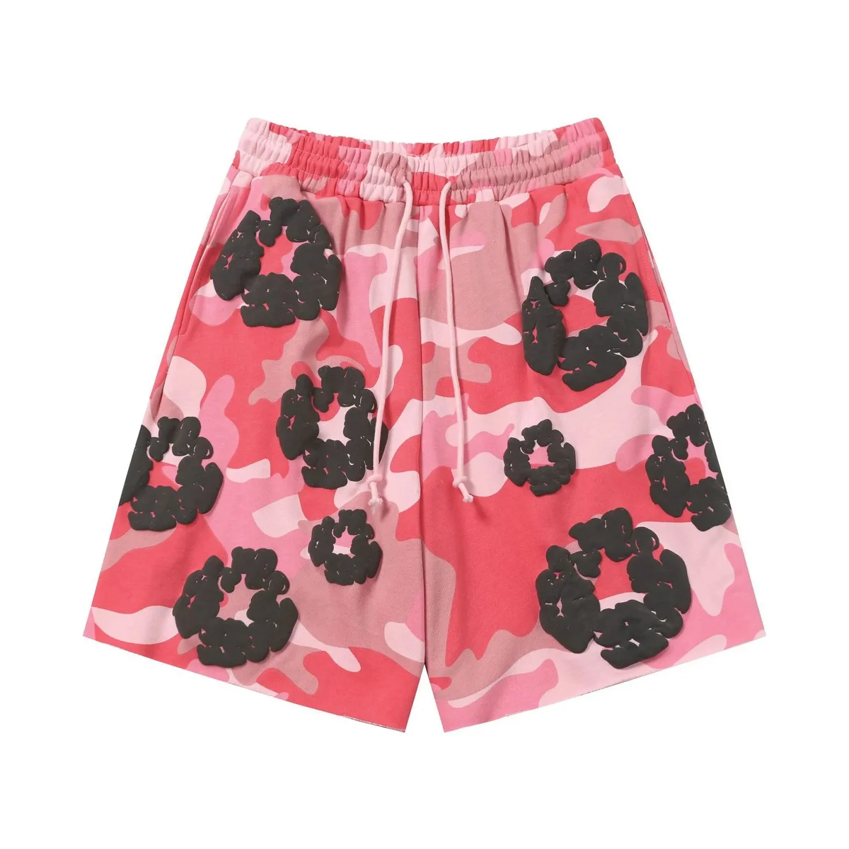 Other Camo Pink Flower Embroidered Shorts Pink - 1