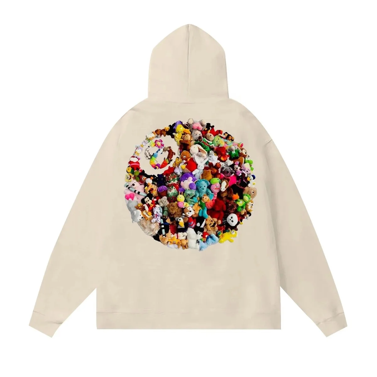 Cactus Plant Flea Market Cactus Plant Flea Market BB-033 Stuffed Animal Print Hoodie Beige - 1
