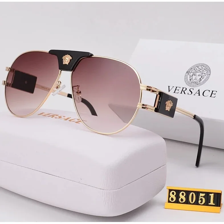 Versace Versace Medusa Aviator Sunglasses Black/Gold Black - 1